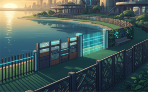 Modern waterfront property in Rockwall, TX with custom metal and glass fencing designed for durability and curb appeal