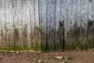 Old damaged wooden fence with decay and leaning posts before professional replacement in Rockwall, TX.